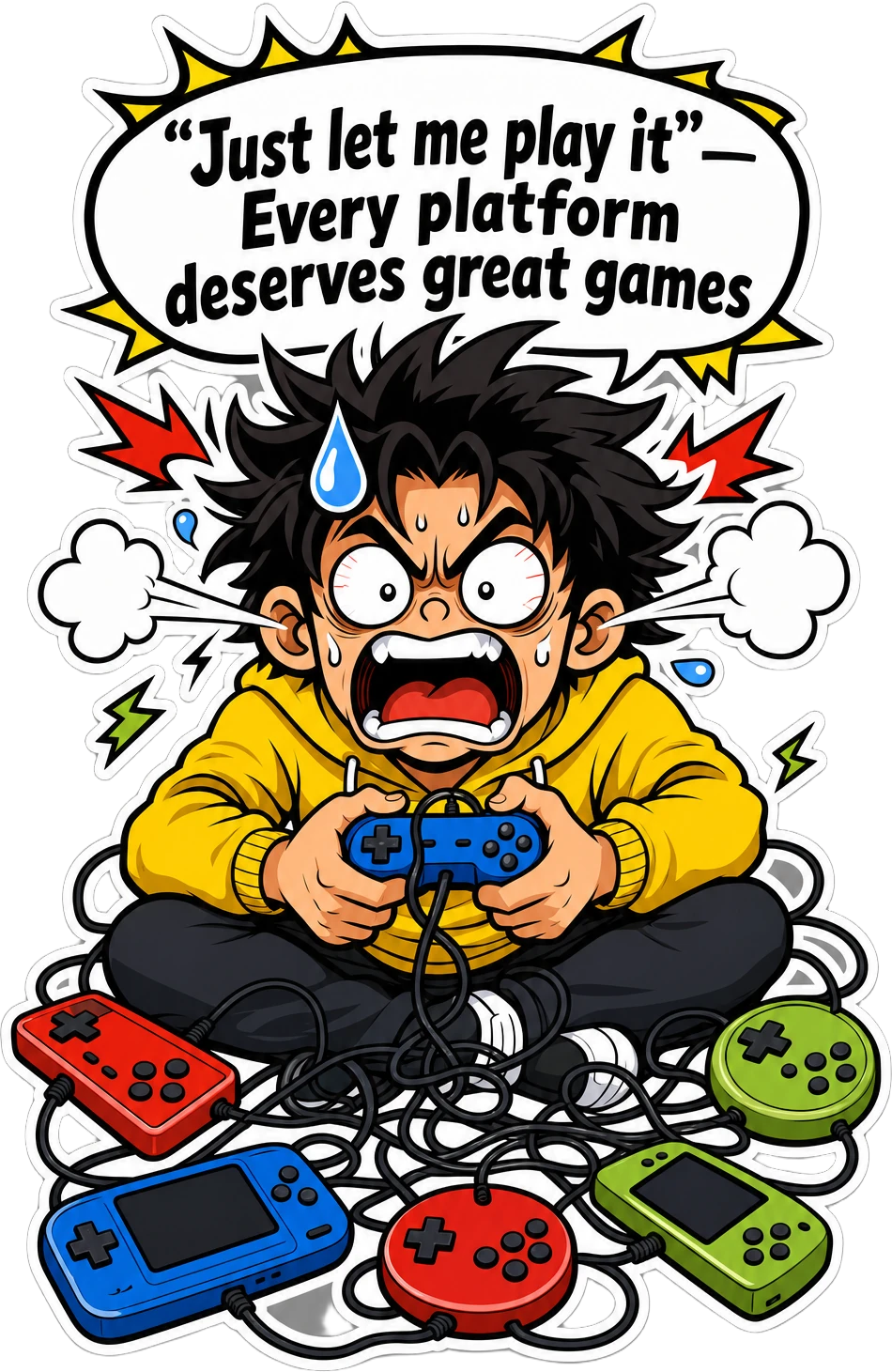 T-shirt Gaming « Just Let Me Play » — Humour Gaming