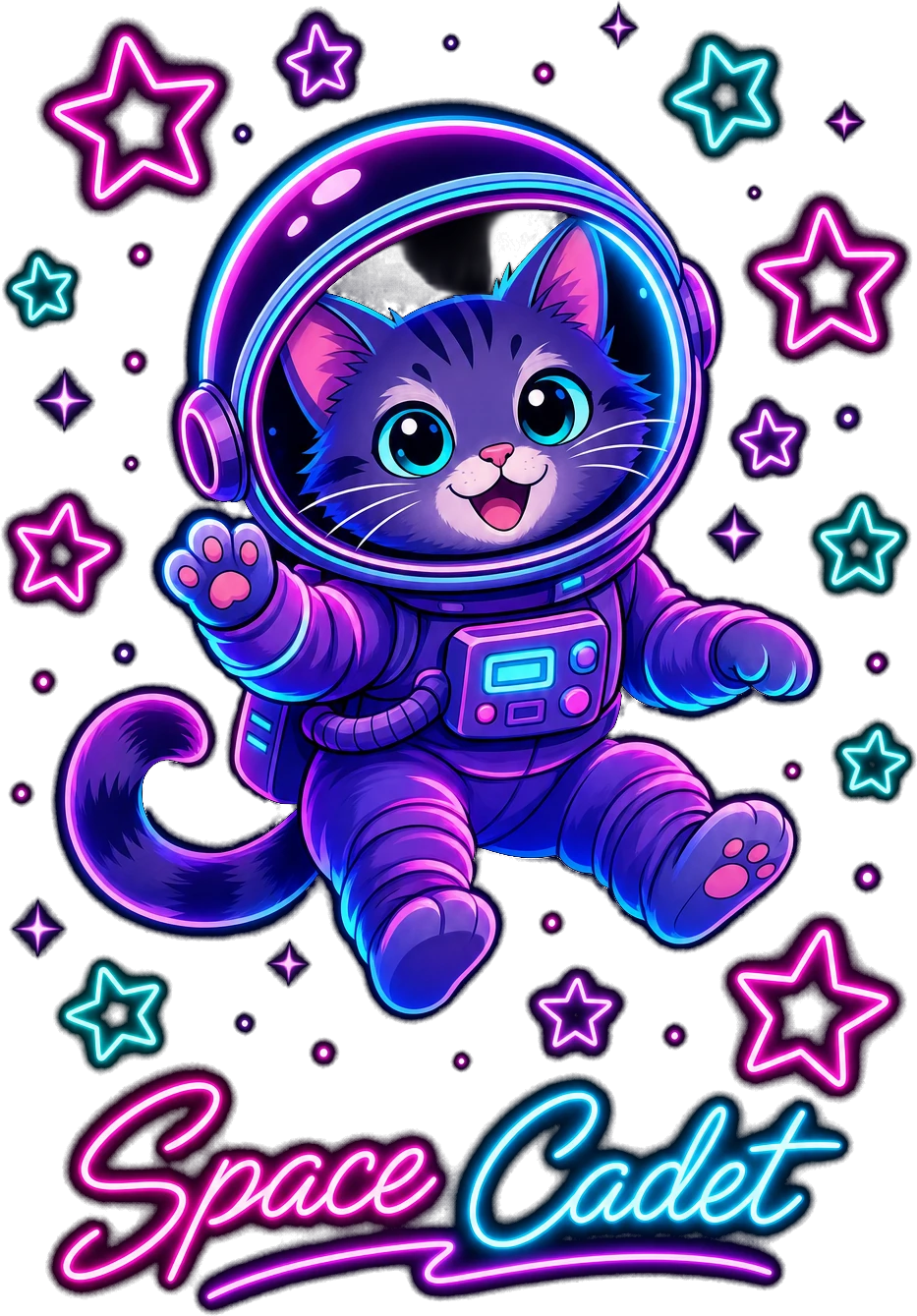 T-shirt Chat « Space Cadet » — Humour Chat, Design Original