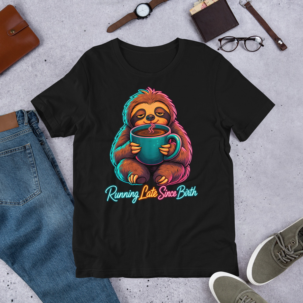 T-shirt « Sloth Late » — Humour Décalé