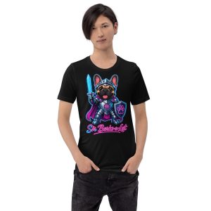 T-shirt Bouledogue Français « Chevalier Neon » — Design Original