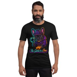 T-shirt Bouledogue Français « The Game Is a Paw » — Humour Détective