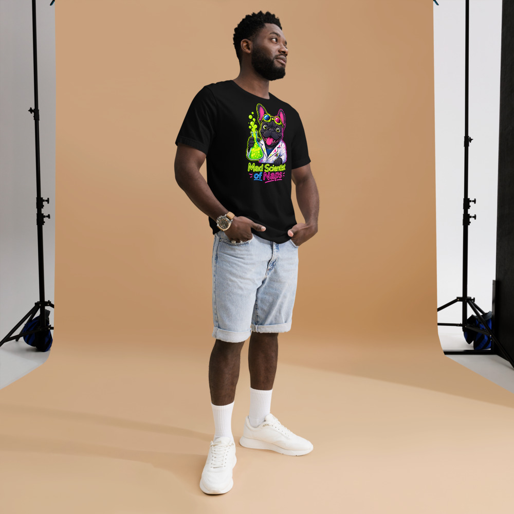 T-shirt Bouledogue Français « Mad Scientist » — Humour Décalé