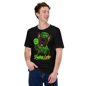 T-shirt Bouledogue Français « Feeling Lucky » — Humour Festif Saint-Patrick