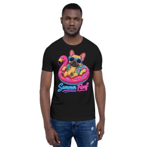 T-shirt Bouledogue Français « Summer Floof » — Humour Été, Vibes Tropicales