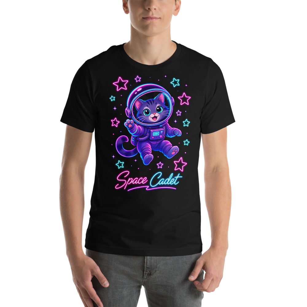 T-shirt Chat « Space Cadet » — Humour Chat, Design Original