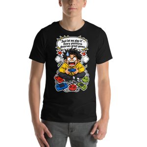 T-shirt Gaming « Just Let Me Play » — Humour Gaming