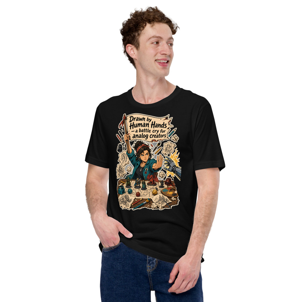 T-shirt « Drawn By Humans » — Humour Revendicatif, Design Original