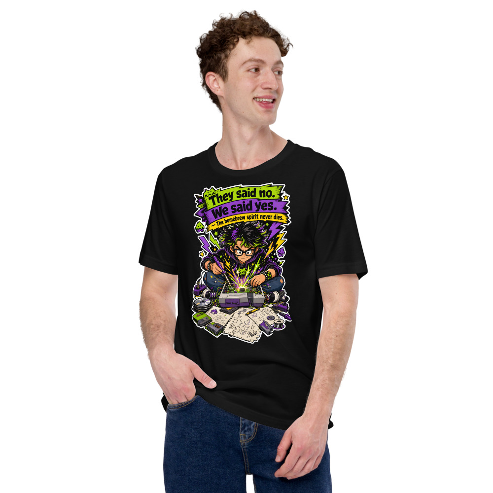 T-shirt Gaming « Homebrew Spirit » — Humour Gaming, Design Rétro