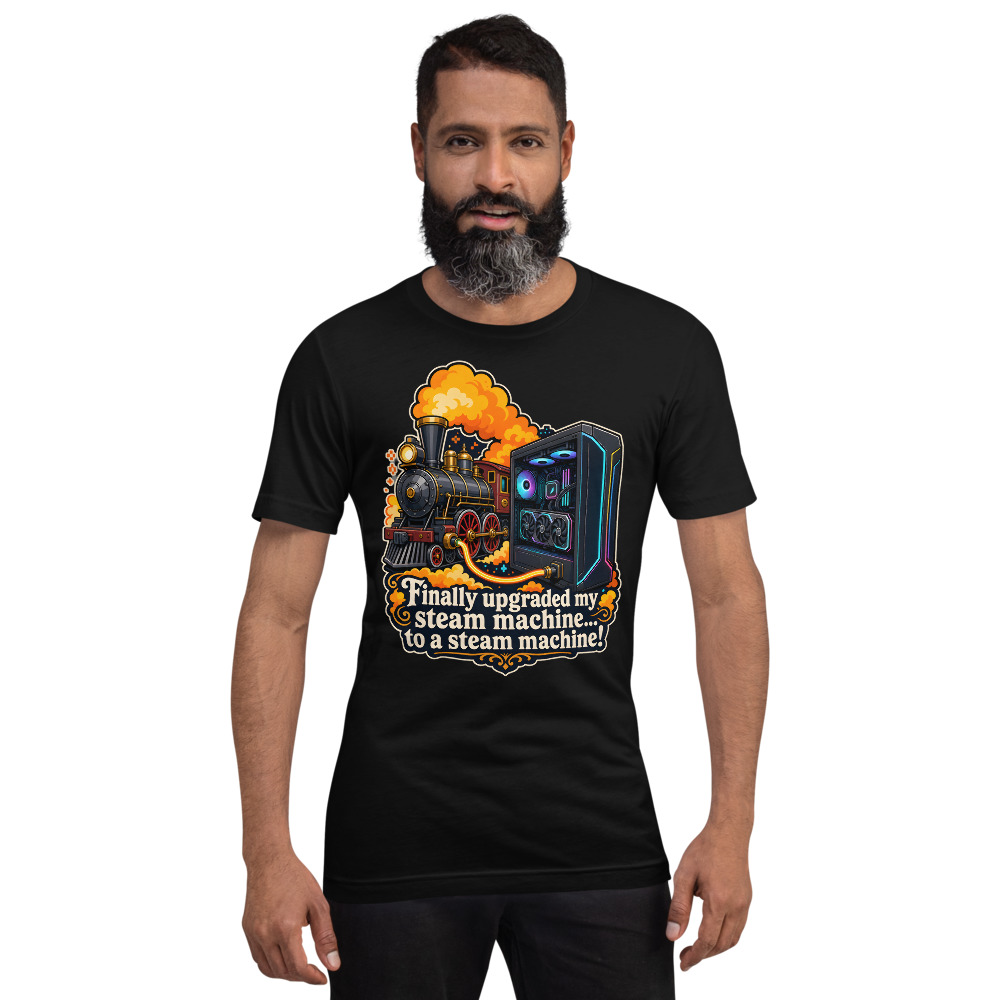T-shirt Gaming « Steam Upgrade » — Humour Gaming