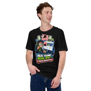 T-shirt Gaming « Real Dev Check » — Humour Gaming