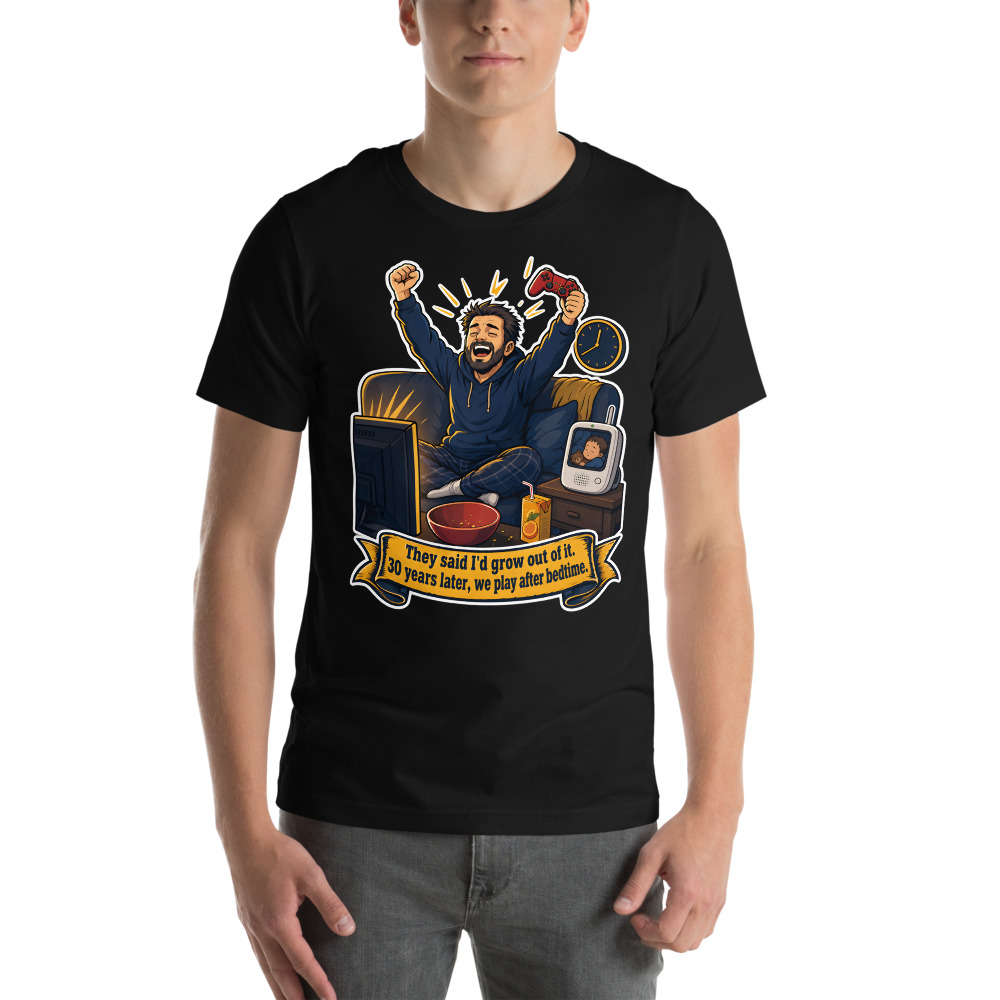 T-shirt Gaming « After Bedtime » — Humour Nostalgique Parent
