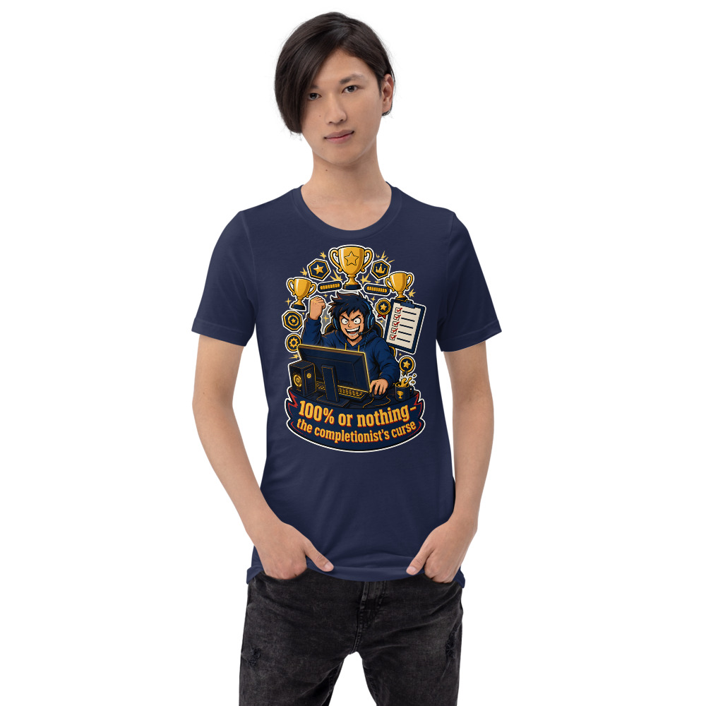 T-shirt Gaming « Completionist Curse » — Humour Gaming